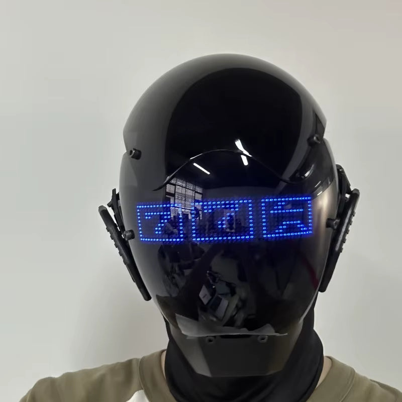 Cyberpunk Mask Adult Role Play Technology Sense Diy Text Led Light Technology Cosplay Mask