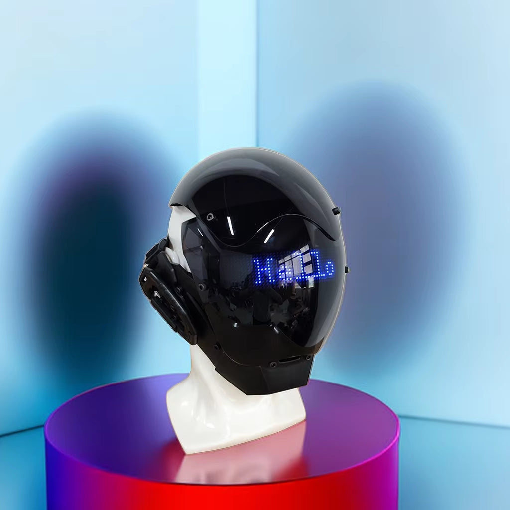 Cyberpunk Mask Adult Role Play Technology Sense Diy Text Led Light Technology Cosplay Mask